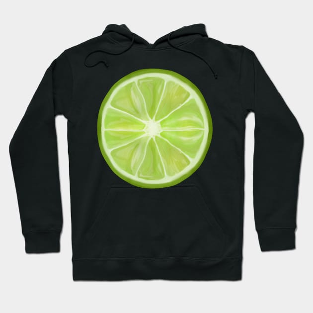 Green Lime Citrus Circle Slice Hoodie by Art by Deborah Camp